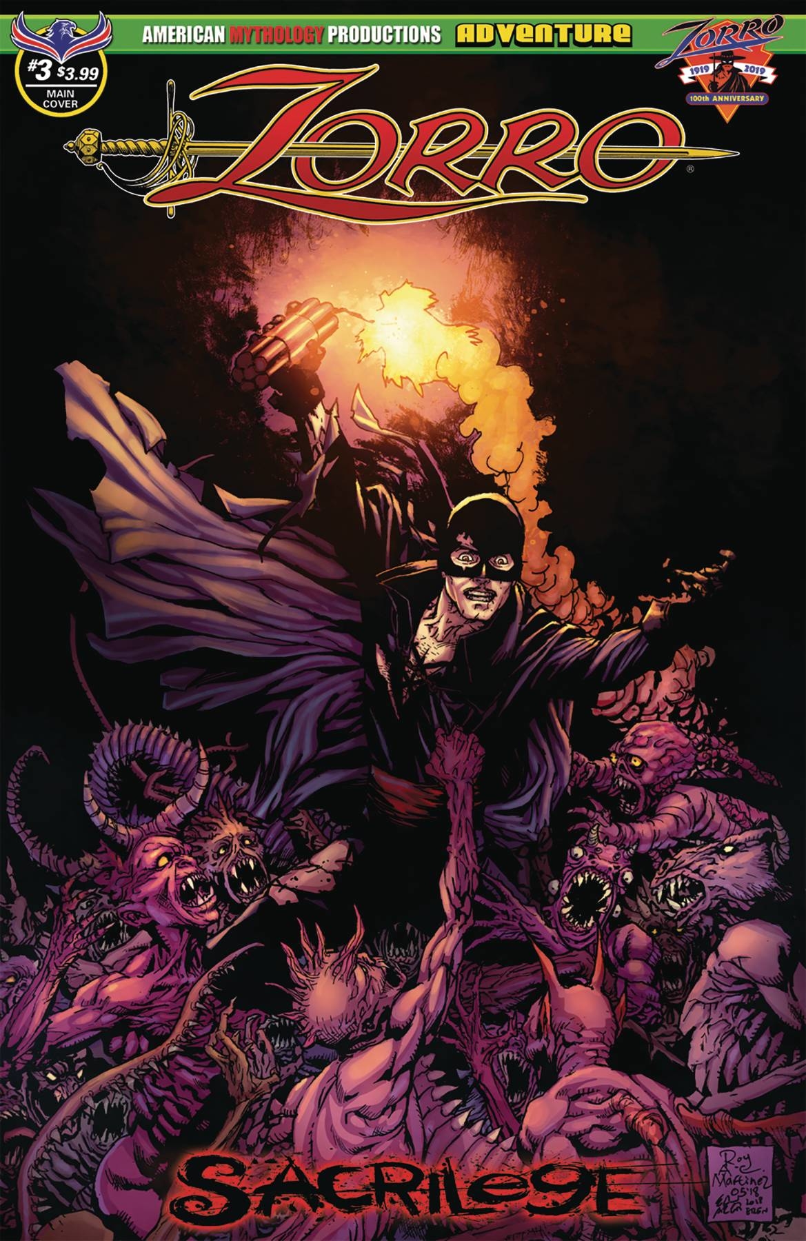 Zorro Sacrilege #3 Martinez Main Cover