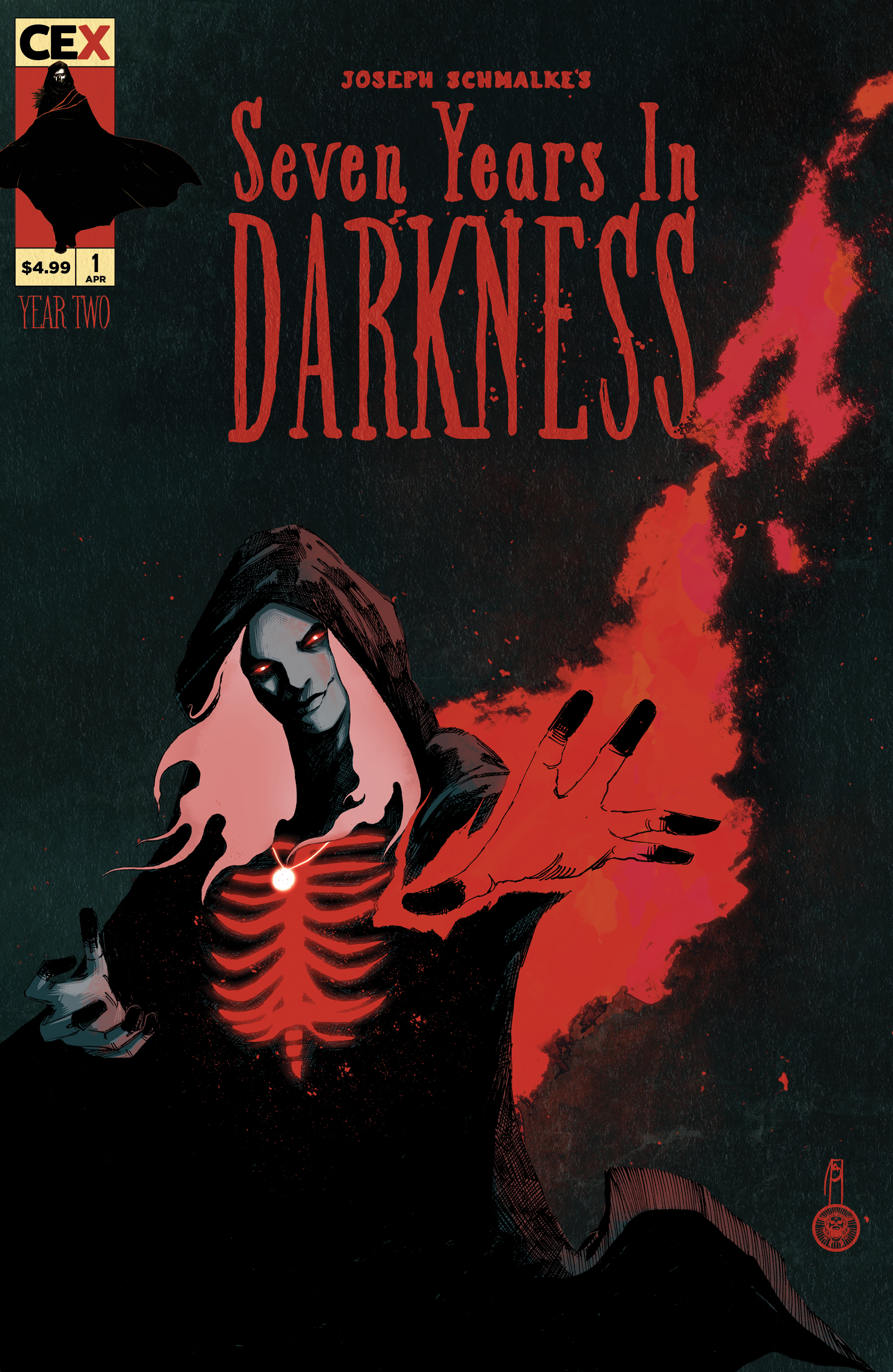 Seven Years in Darkness Year Two #1 Cover B Joseph Schmalke Flame Card Stock Variant (Of 4)