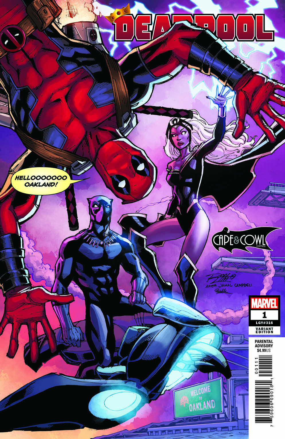 Deadpool #1 Cape & Cowl Comics Exclusive Oakland Photobomb Variant