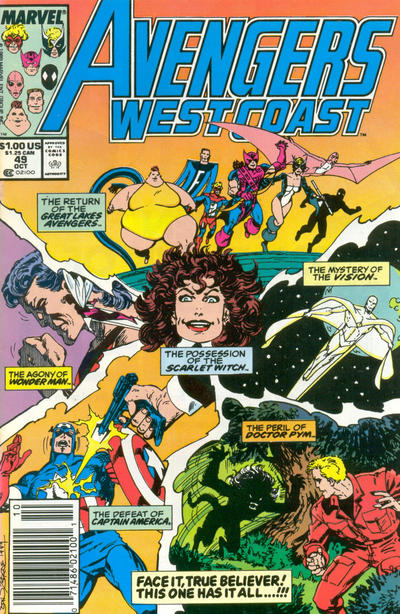 Avengers West Coast #49 [Newsstand]-Fine (5.5 – 7)