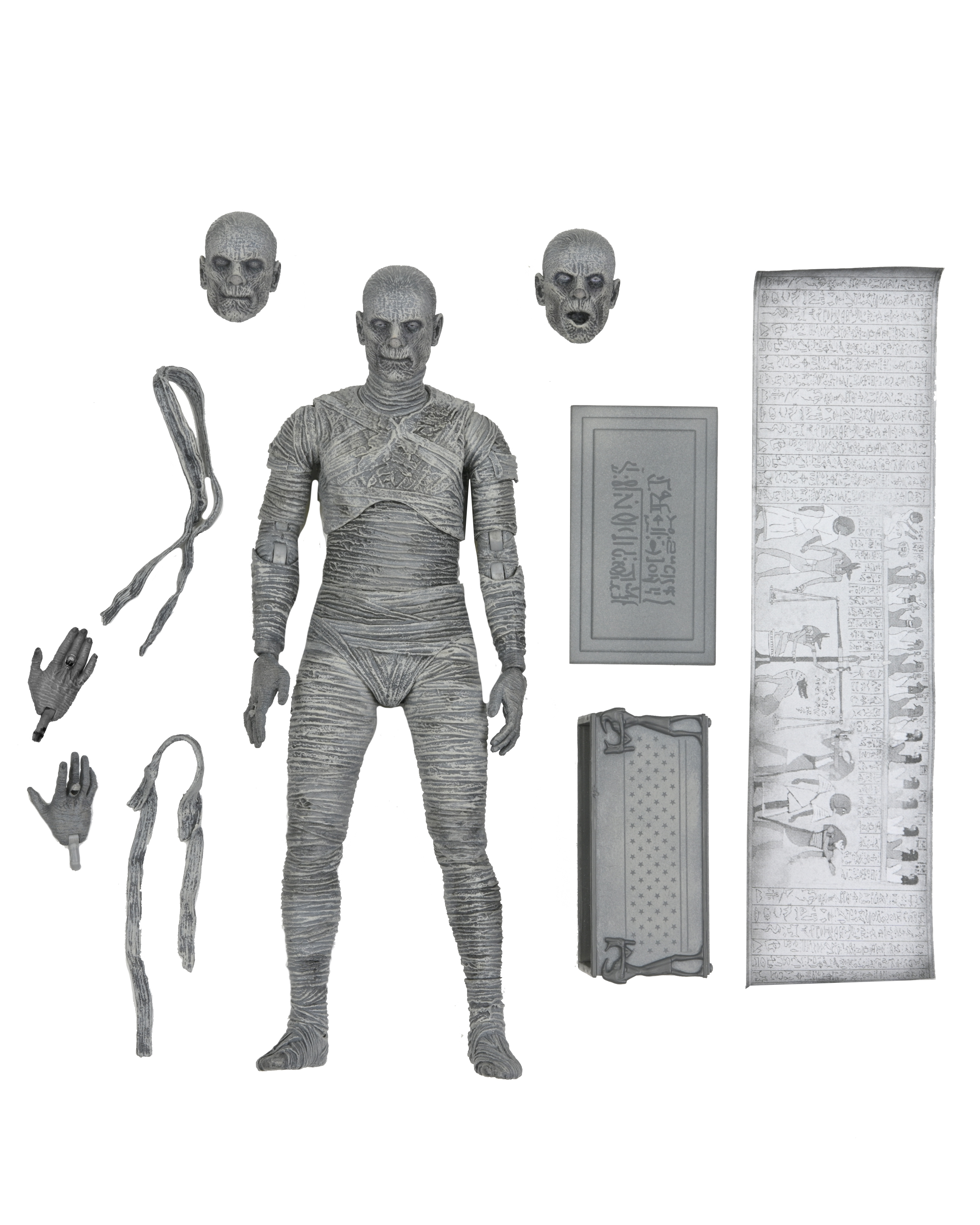 Universal Monsters Mummy 7 Inch Ultimate Action Figure Black & White Version