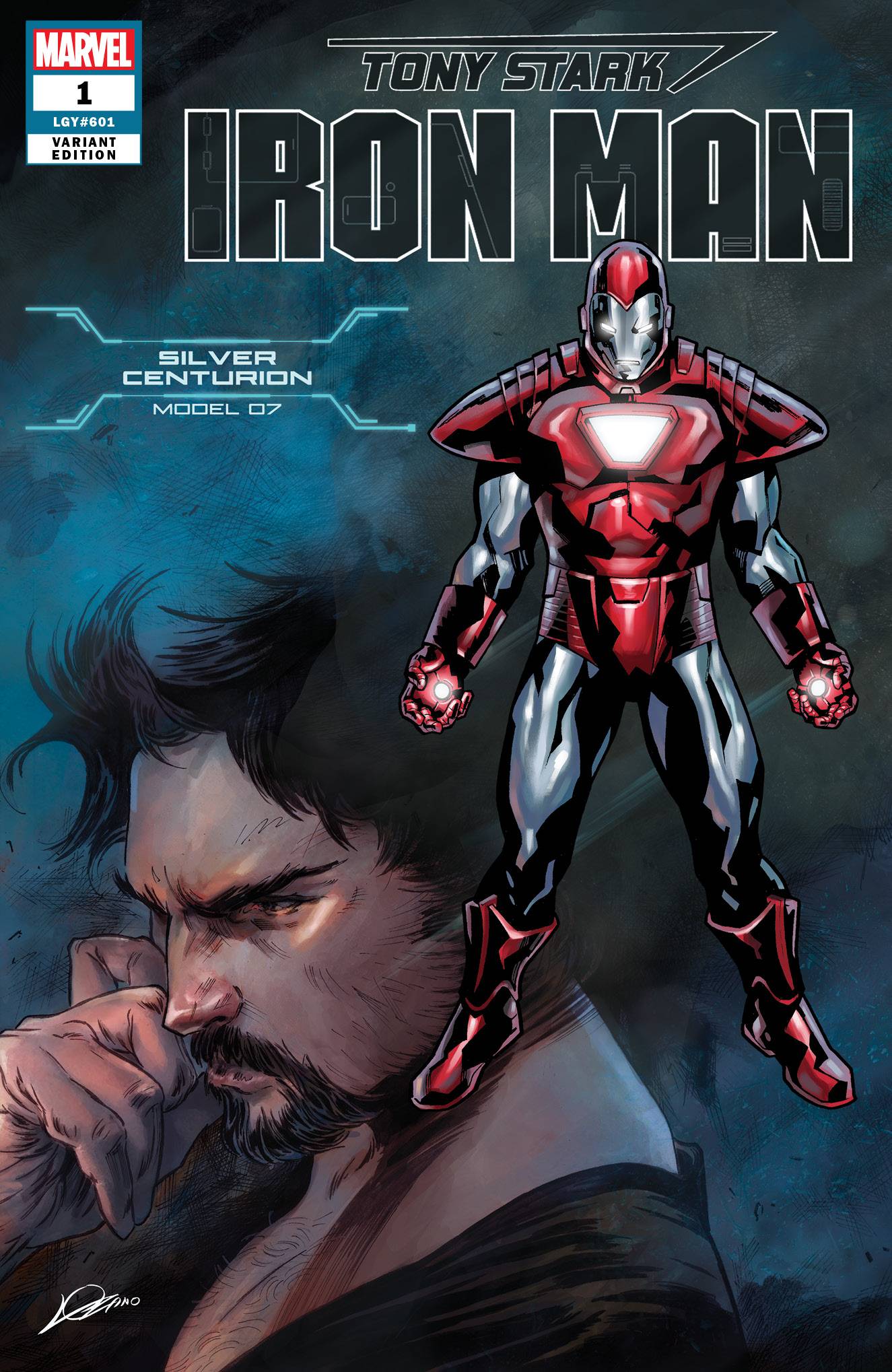 Tony Stark Iron Man #1 Silver Centurion Armor Variant Alexander Lozano, Valerio Schiti (2018)