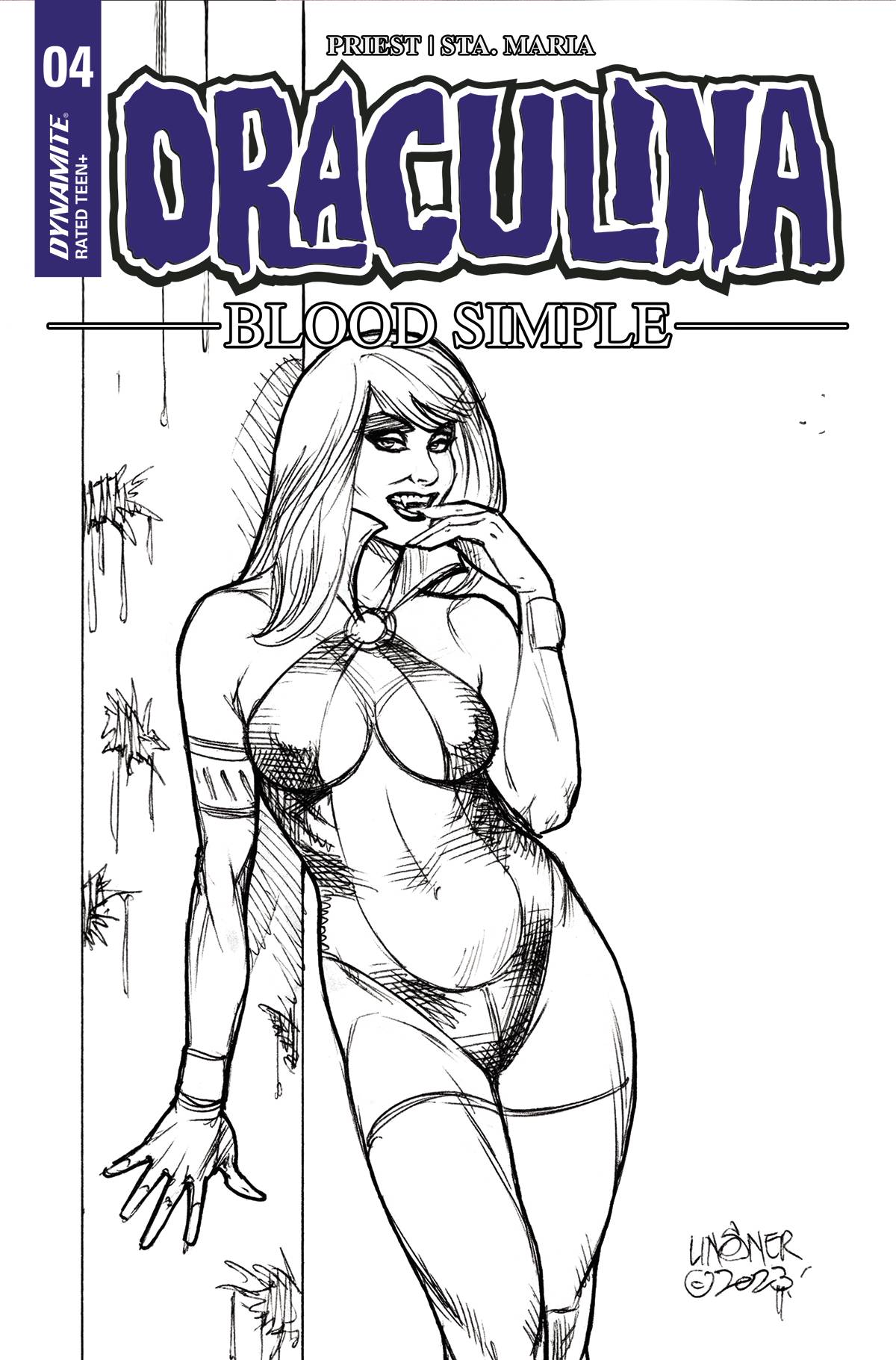 Draculina Blood Simple #4 Cover G 1 for 10 Incentive Linsner Line Art