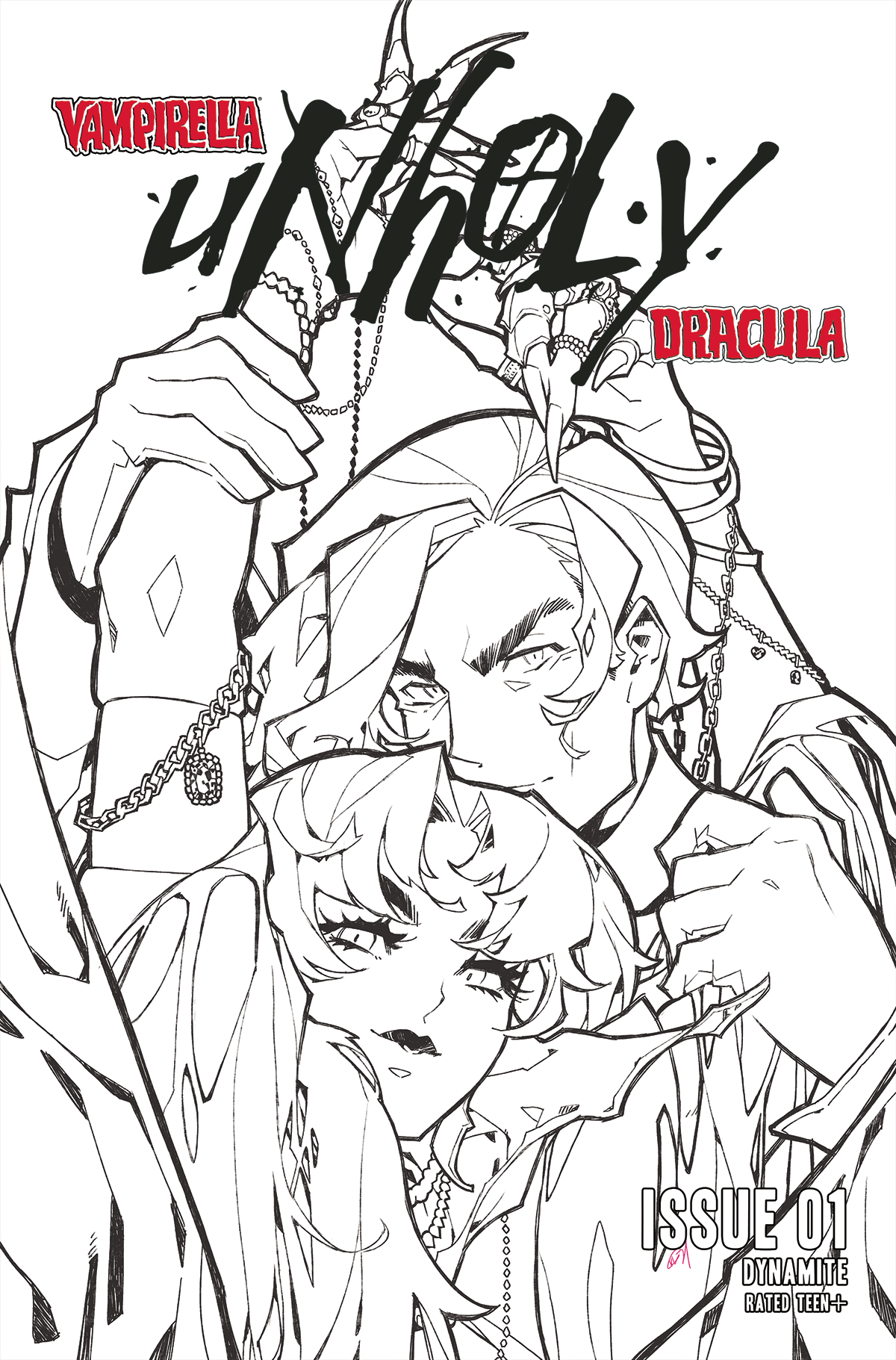 Vampirella Dracula Unholy #1 Cover K 1 for 25 Incentive Besch Black & White