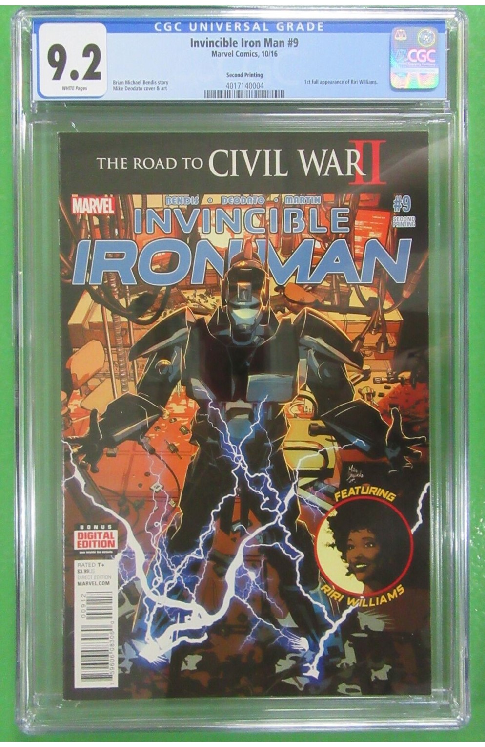 Invincible  Iron Man #9 2nd Print (2016) Cgc 9.2 Nm (O)