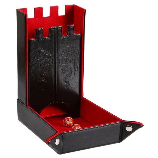 Forged Draco Castle Dice Tower & Dice Tray Red