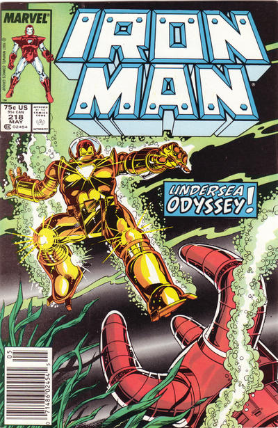 Iron Man #218 [Newsstand]-Near Mint (9.2 - 9.8)