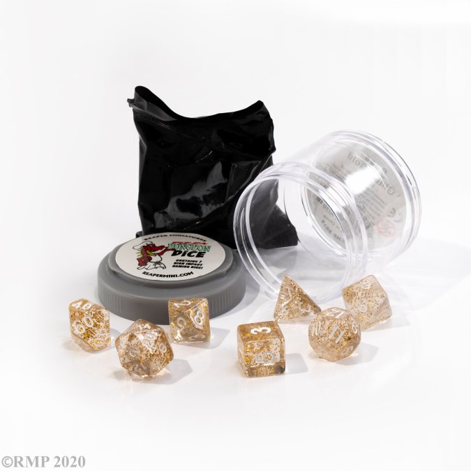 Pizza Dungeon Dice Glitter Gold