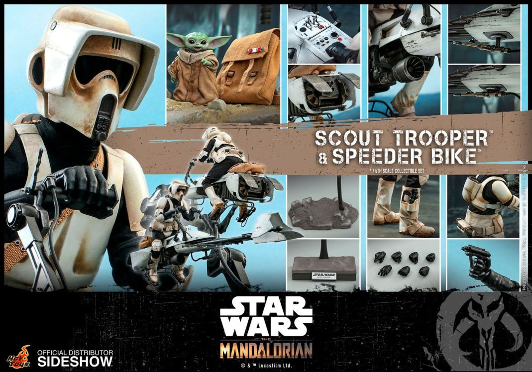 Hot Toys Star Wars The Mandalorian Scout Trooper & Speeder Bike 1/6 Action Figure