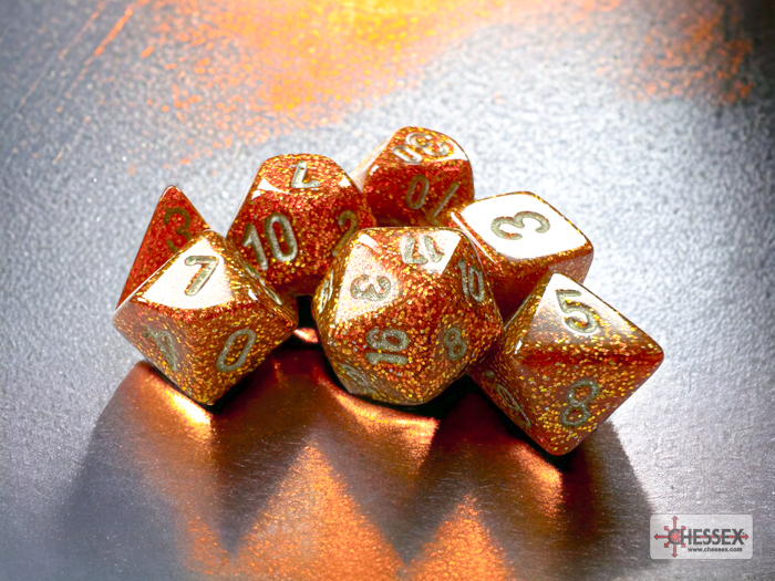 Glitter: Mini-Polyhedral Gold/Silver 7-Die Set