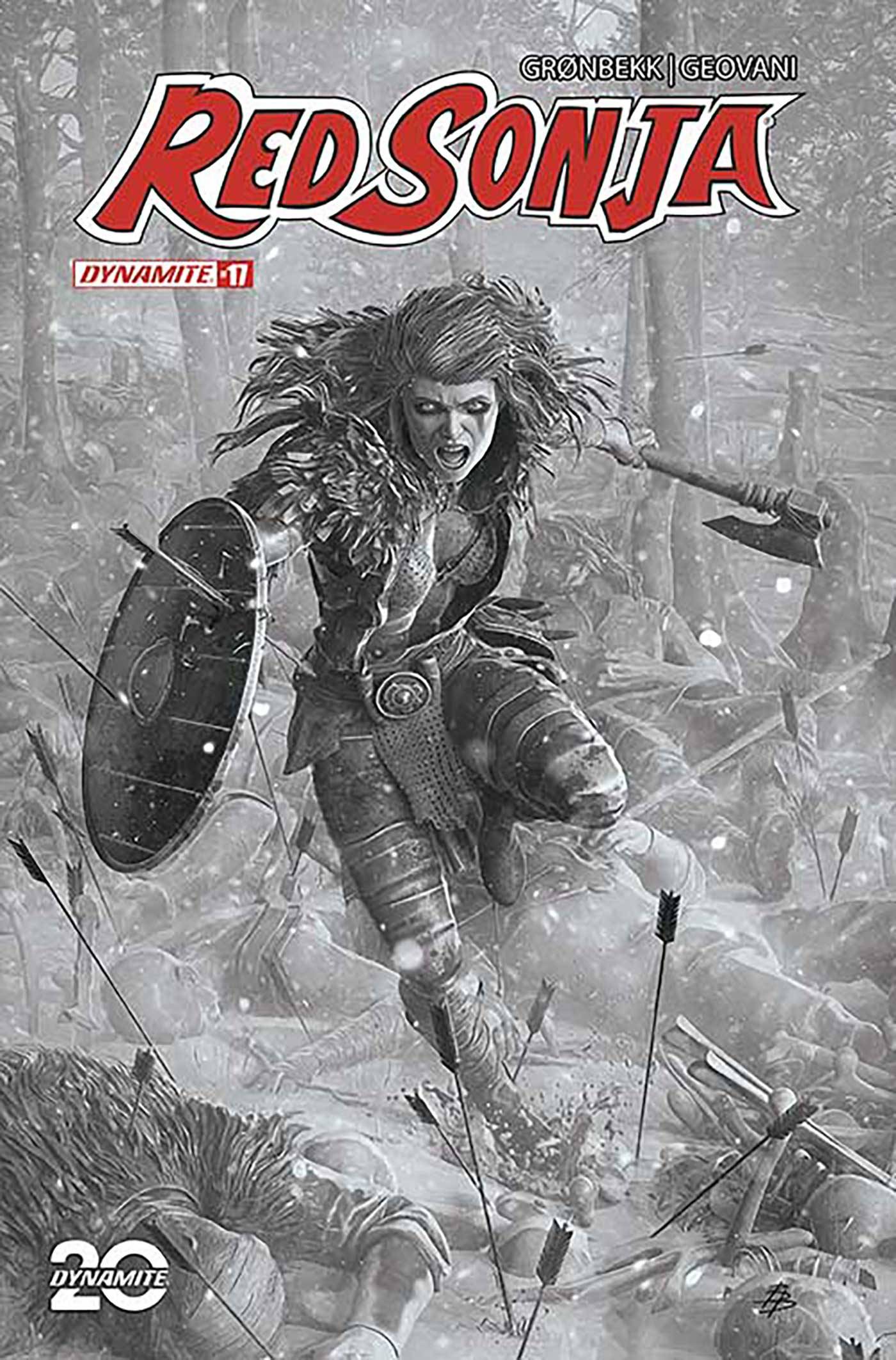 Red Sonja 2023 #18 Cover N 1 for 7 Incentive Barends Black & White