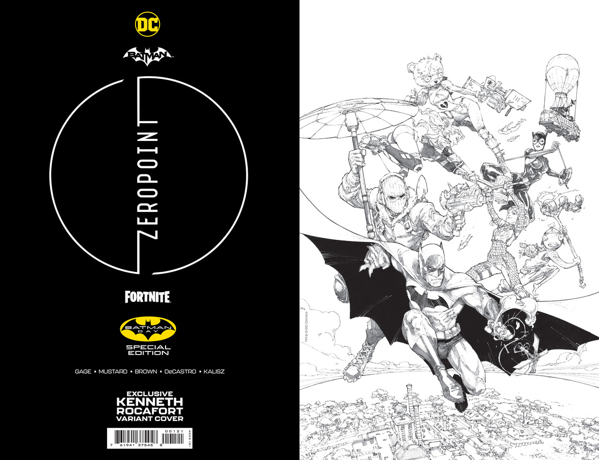 Batman Fortnite Zero Point Batman Day Special Edition #1 Cover B Incentive 1 In 4 Mikel Janin Black & White Variant