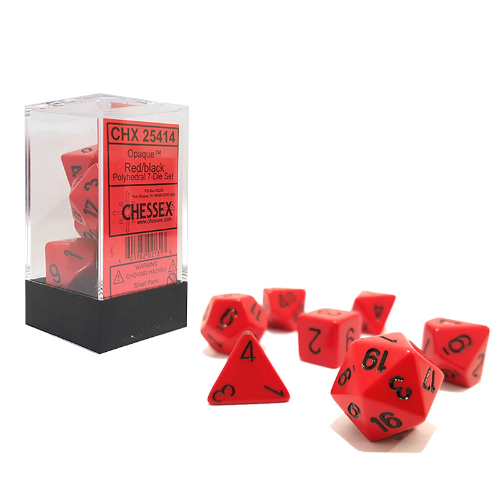 DICE 7-set: CHX25414 Opaque Set Red Black (7)