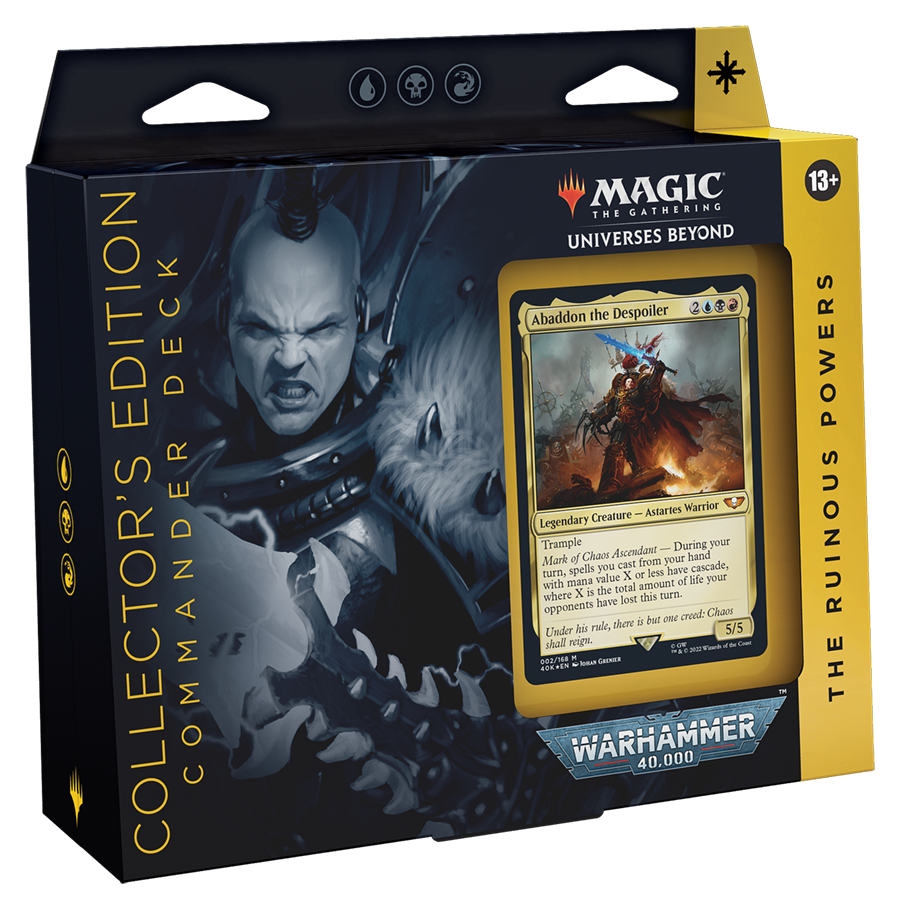 Magic the Gathering TCG Universes Beyond Warhammer 40k Collector's Ed. Comm. Deck – Ruinous Powers