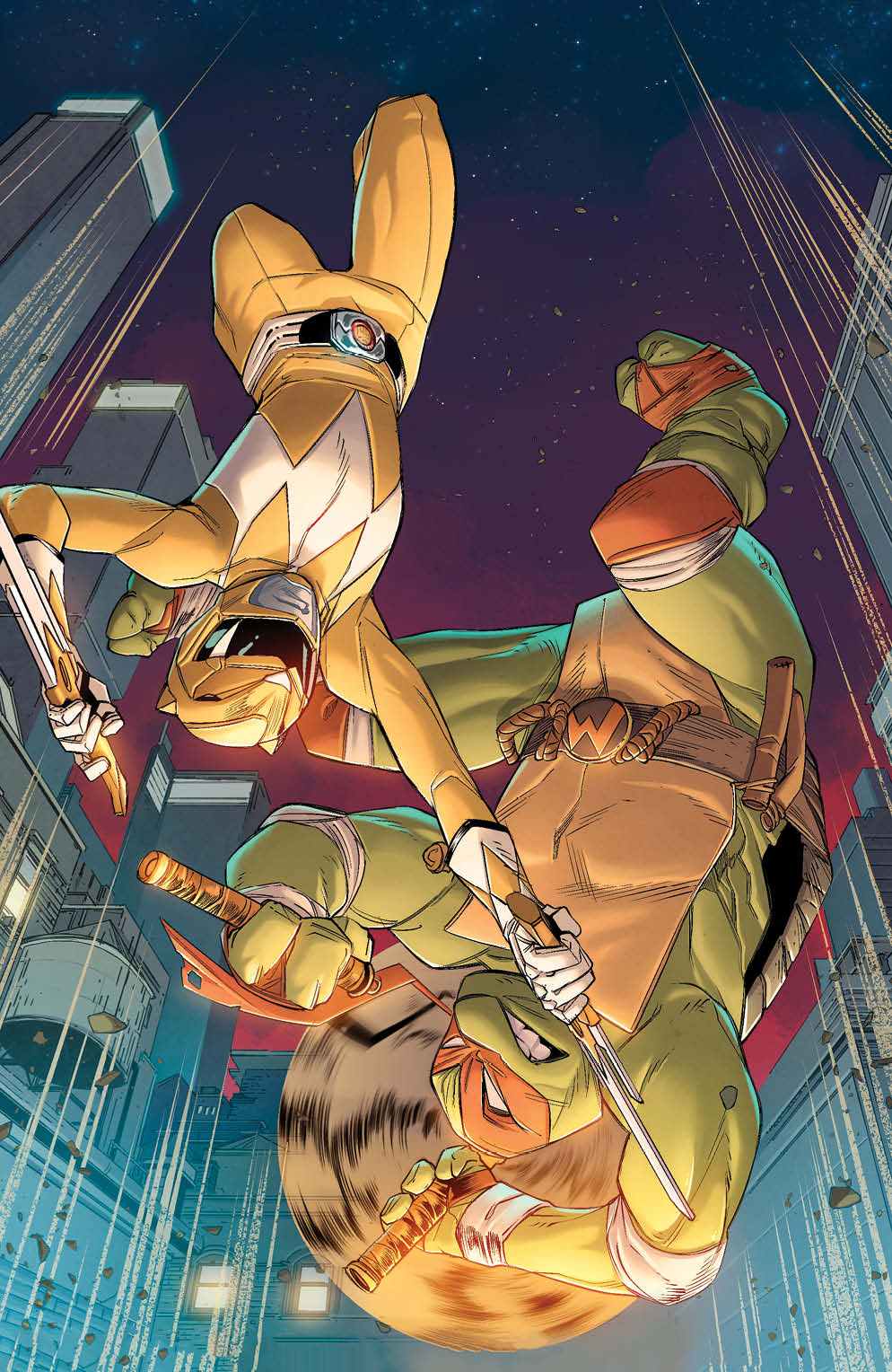 Mighty Morphin Power Rangers Teenage Mutant Ninja Turtles II #3 Cover H 75 Copy Incentive Cardstock Guara (Of 5)