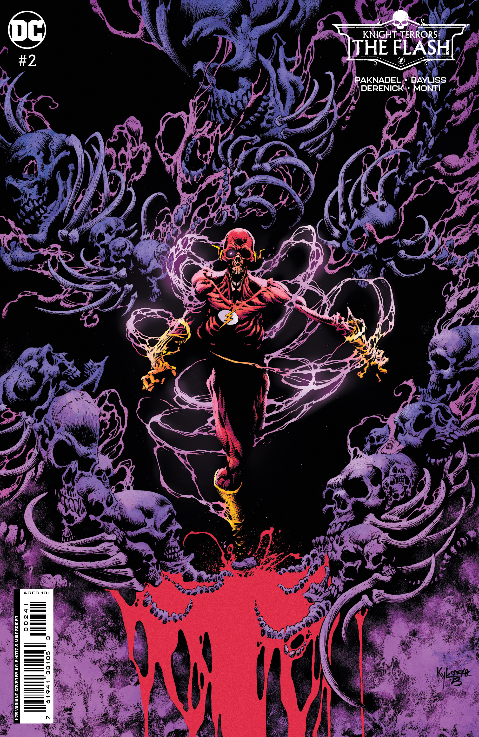 Flash #800.2 Knight Terrors #2 Cover D 1 For 25 Incentive Kyle Hotz & Mike Spicer Card Stock Variant (Of 2)