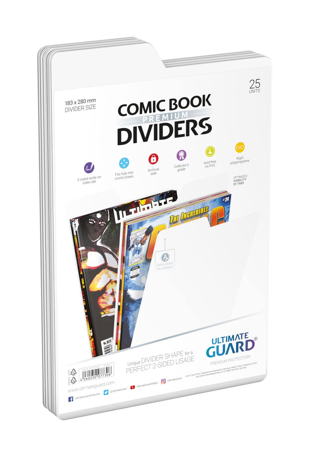 25 Premium Comic Book Dividers White 