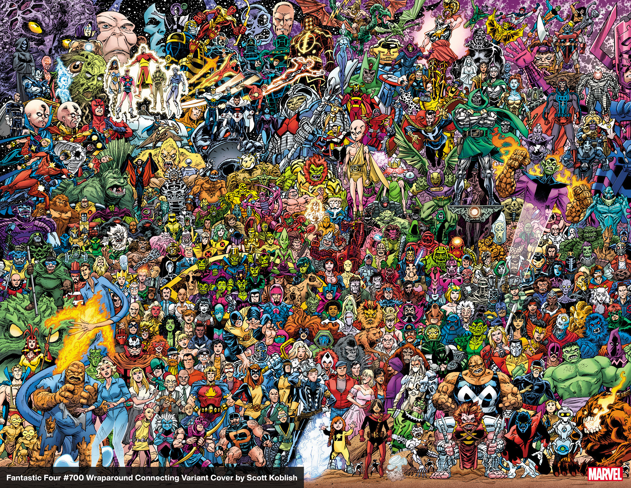 Fantastic Four #7 Scott Koblish Wraparound Connecting 700 Characters Variant