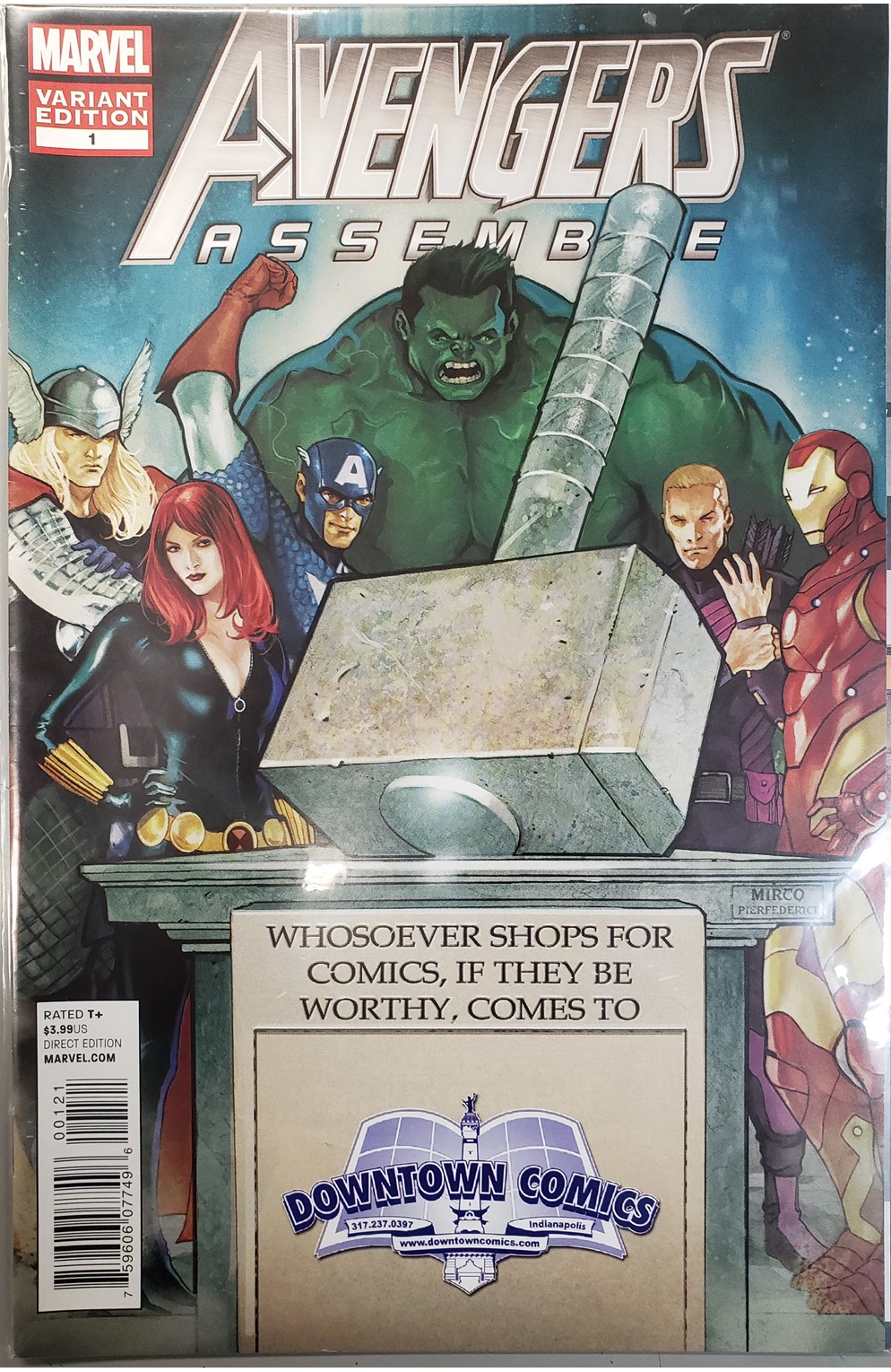 Avengers Assemble #1 (2012) Downtown Comics Variant