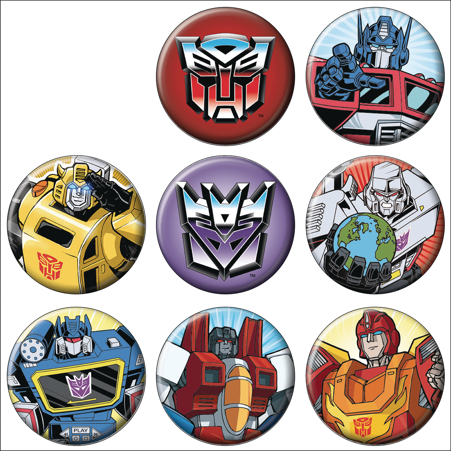 Transformers 144 Piece Button Assortment Display
