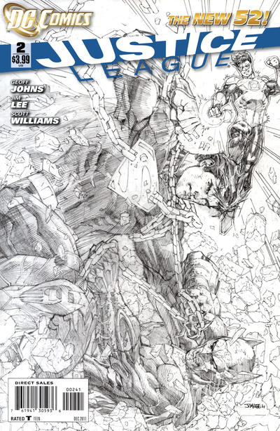 Justice League #2 1 for 200 Black & White Variant Edition (2011)