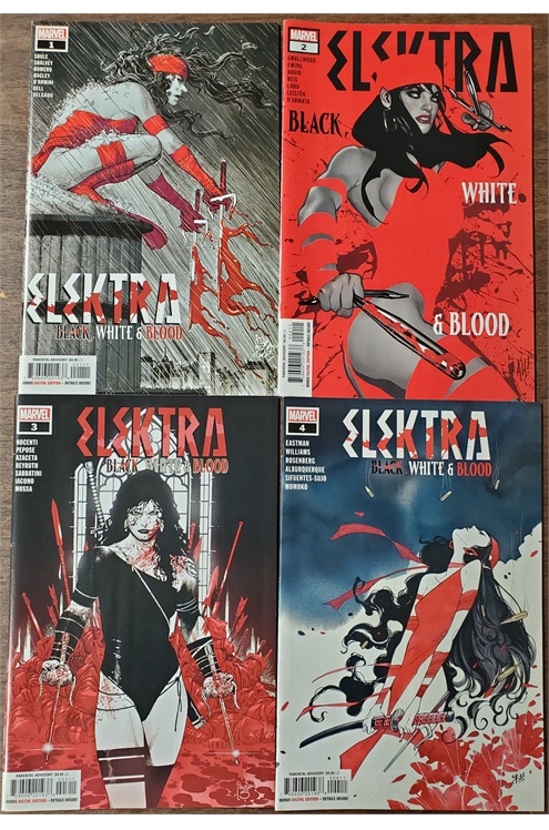 Elektra Black White And Blood #1-4 (Marvel 2021) Set