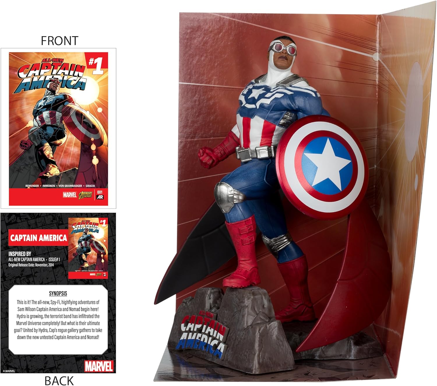 Marvel Captain America All-New Captain America #1 1:10 Scale Posed Figure With Scene