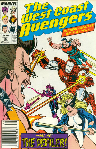West Coast Avengers #38 [Newsstand]-Very Fine (7.5 – 9)