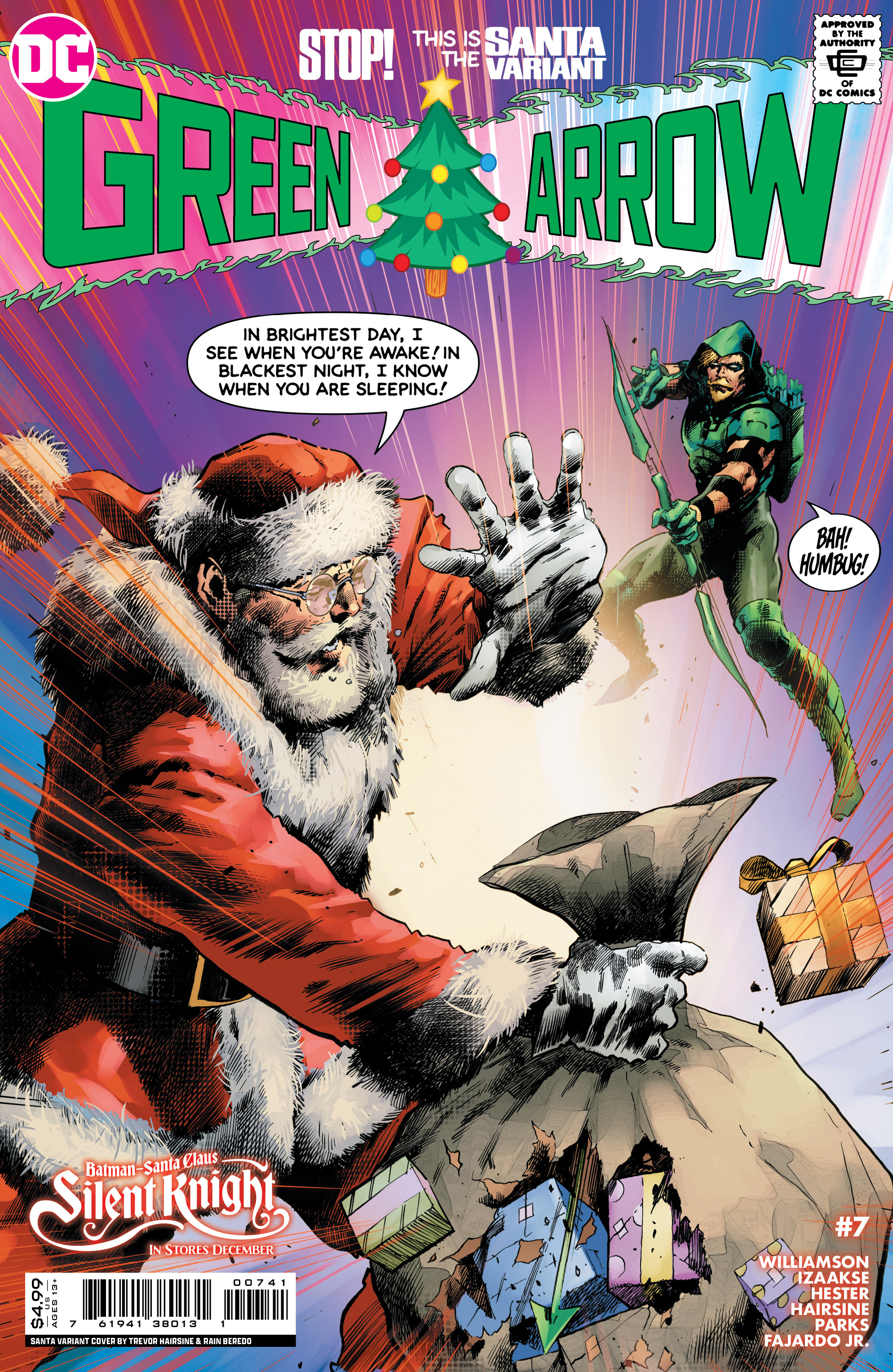 Green Arrow #7 Cover C Trevor Hairsine Santa Card Stock Variant