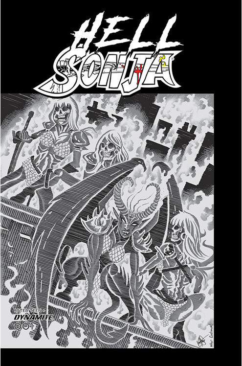 Hell Sonja #1 Cover S 11 Copy Last Call Incentive Teenage Mutant Ninja Turtles Homage Haeser Gs