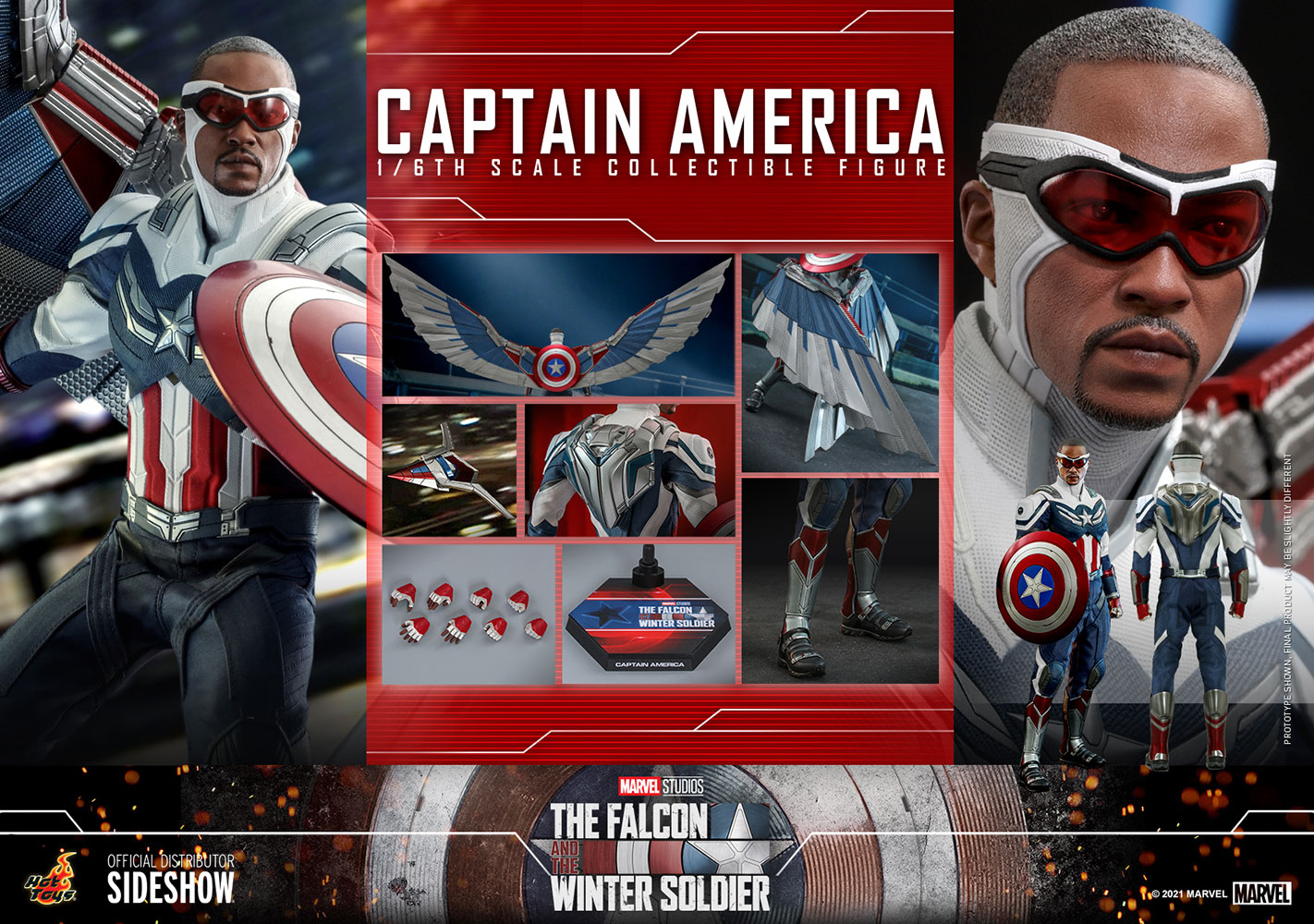 Captain America (Sam Wilson) Sixth Scale Figure by Hot Toys