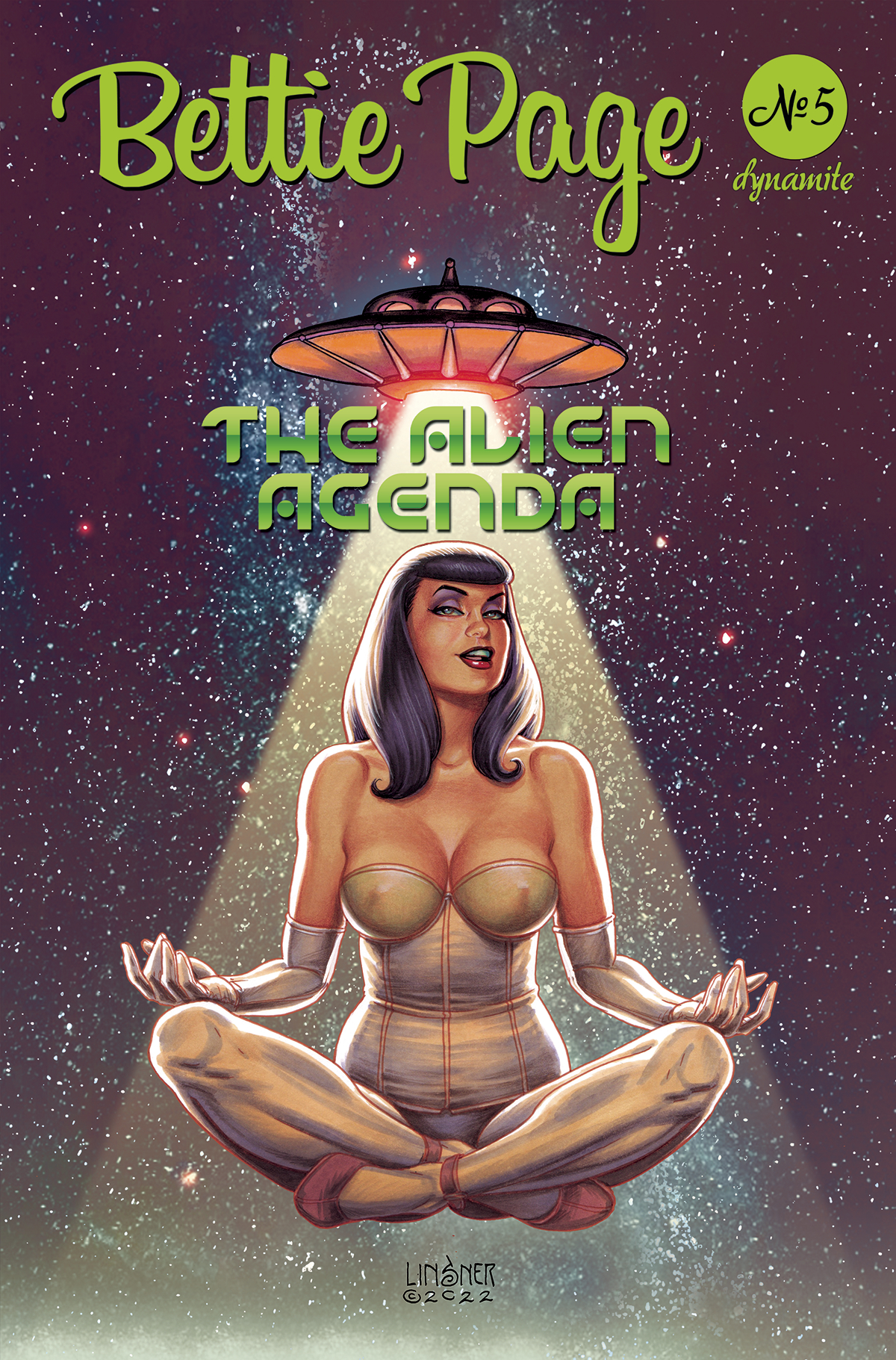 Bettie Page Alien Agenda #5 Cover A Linsner