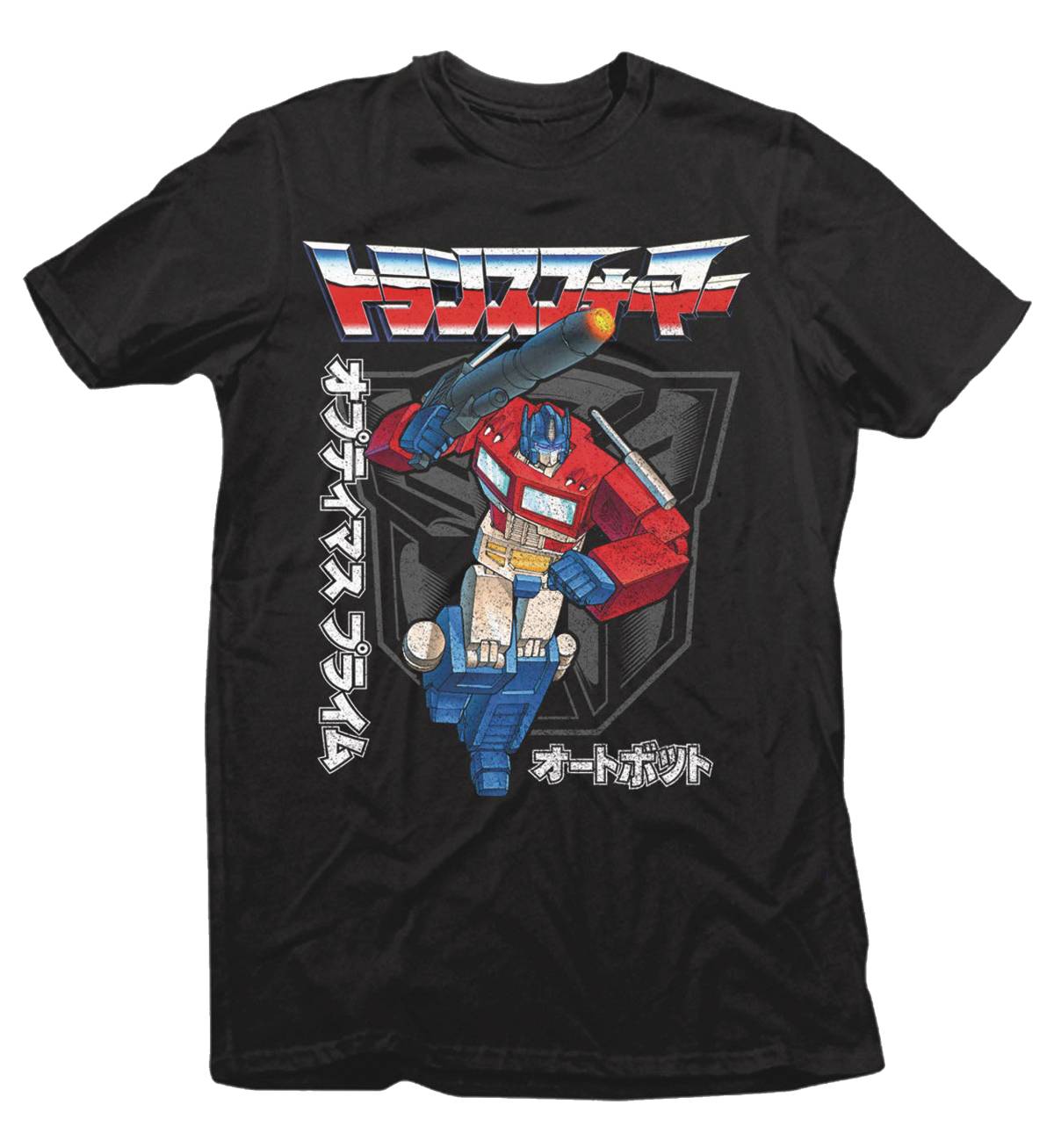 Transformers Japanese Text Black T-Shirt Medium