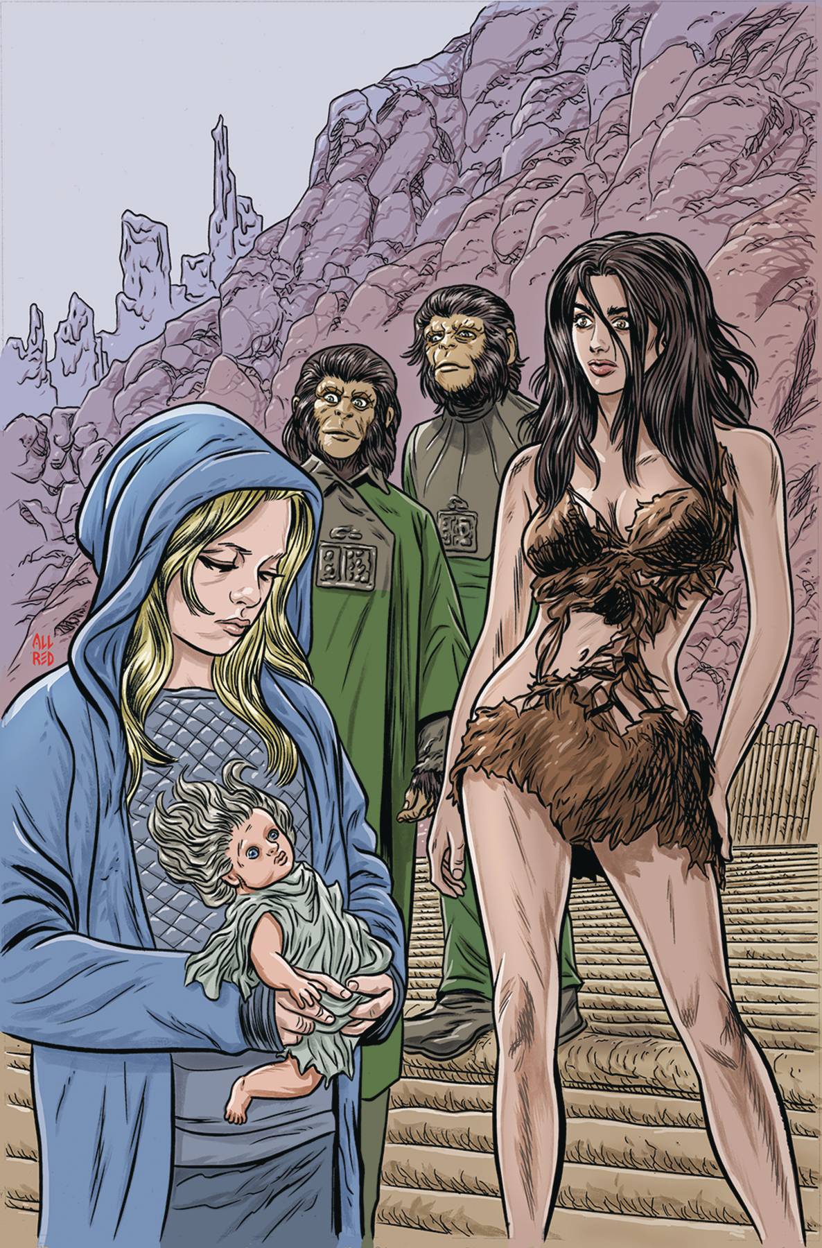 Planet of the Apes Time of Man #1 Virgin Allred Variant
