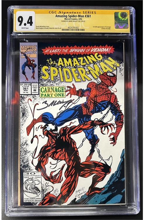 Amazing Spider-Man #361 Cgc Signature Series 9.4