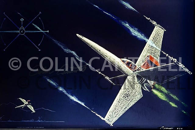 C2-Sm 8X12 Print of 1st X-Wing Concept Drawing Signed By Colin Cantwell