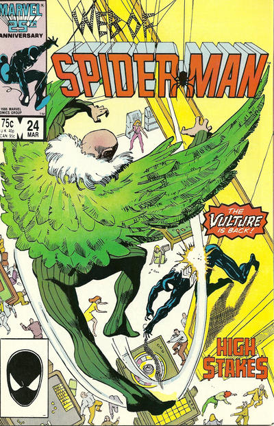 Web of Spider-Man #24 [Direct]-Fine (5.5 – 7) 2nd Cameo Appearance of Eddie Brock