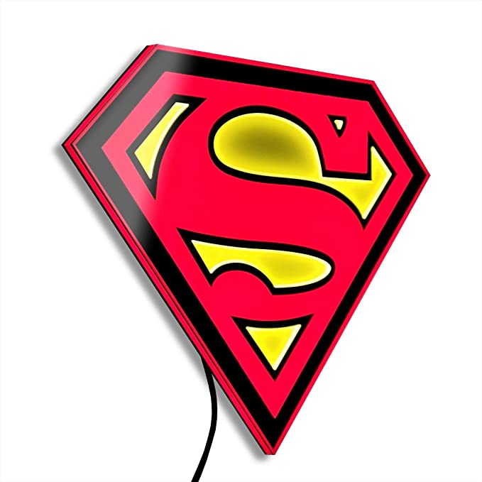 DC Comics Superman Justice League Illuminated House of El Crest Shield Led Neon Style Superhero Logo