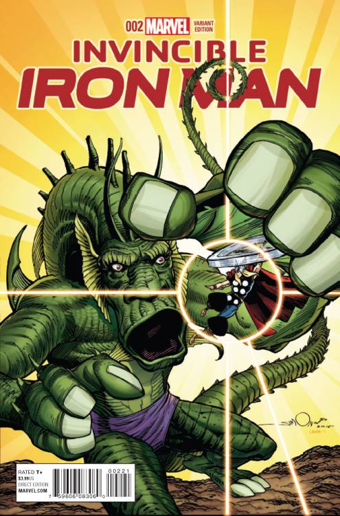 Invincible Iron Man #2 Brooks Kirby Monster Variant (2015)