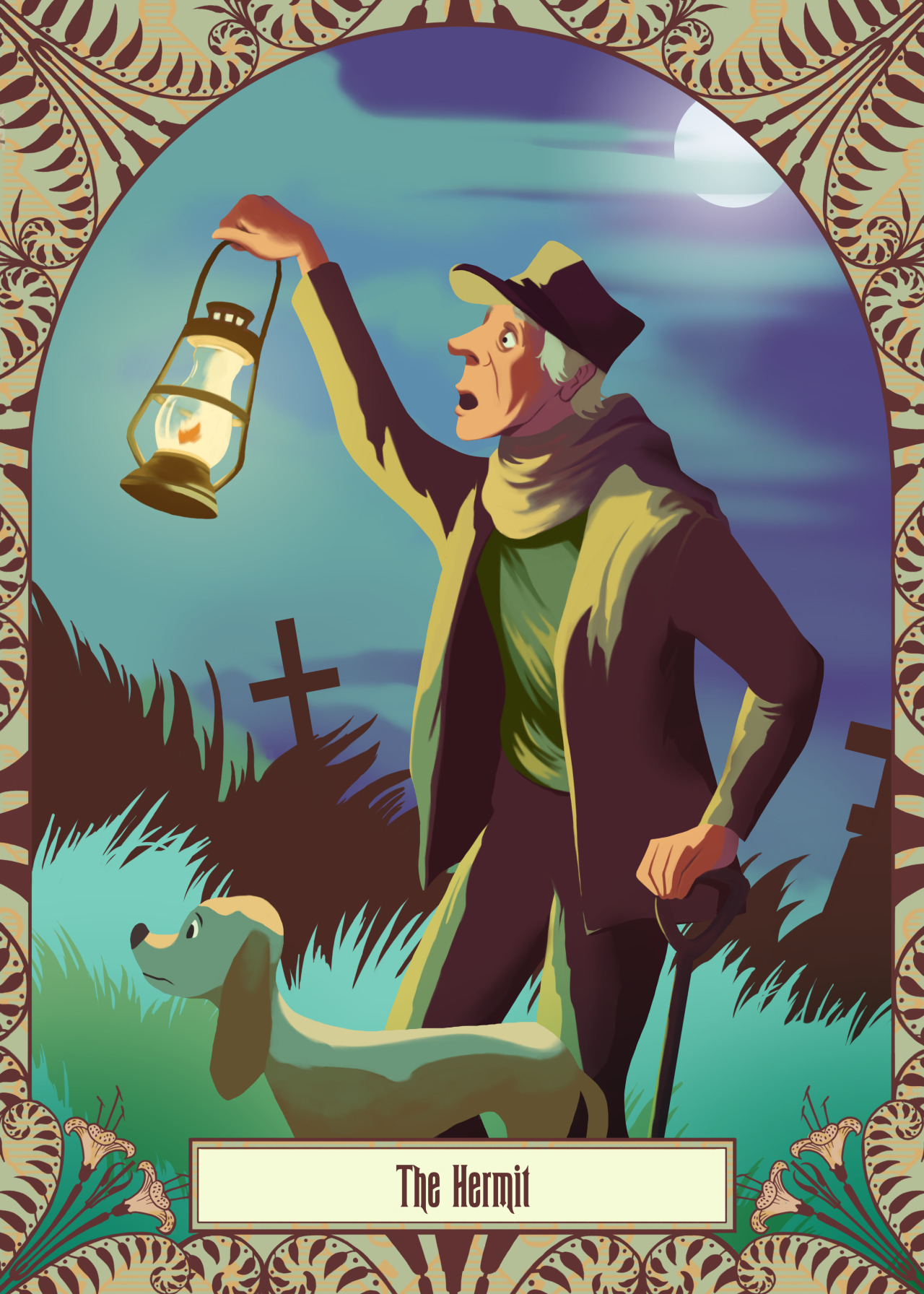 Leann Hill Art - Haunted Mansion Tarot The Hermit (Small)