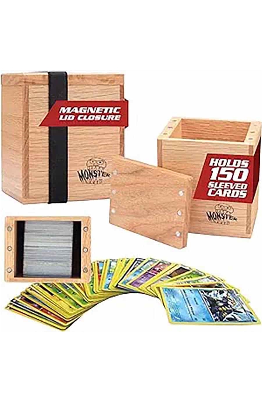 Monster Wooden Deck Box Single - Red Oak (150 Cards)