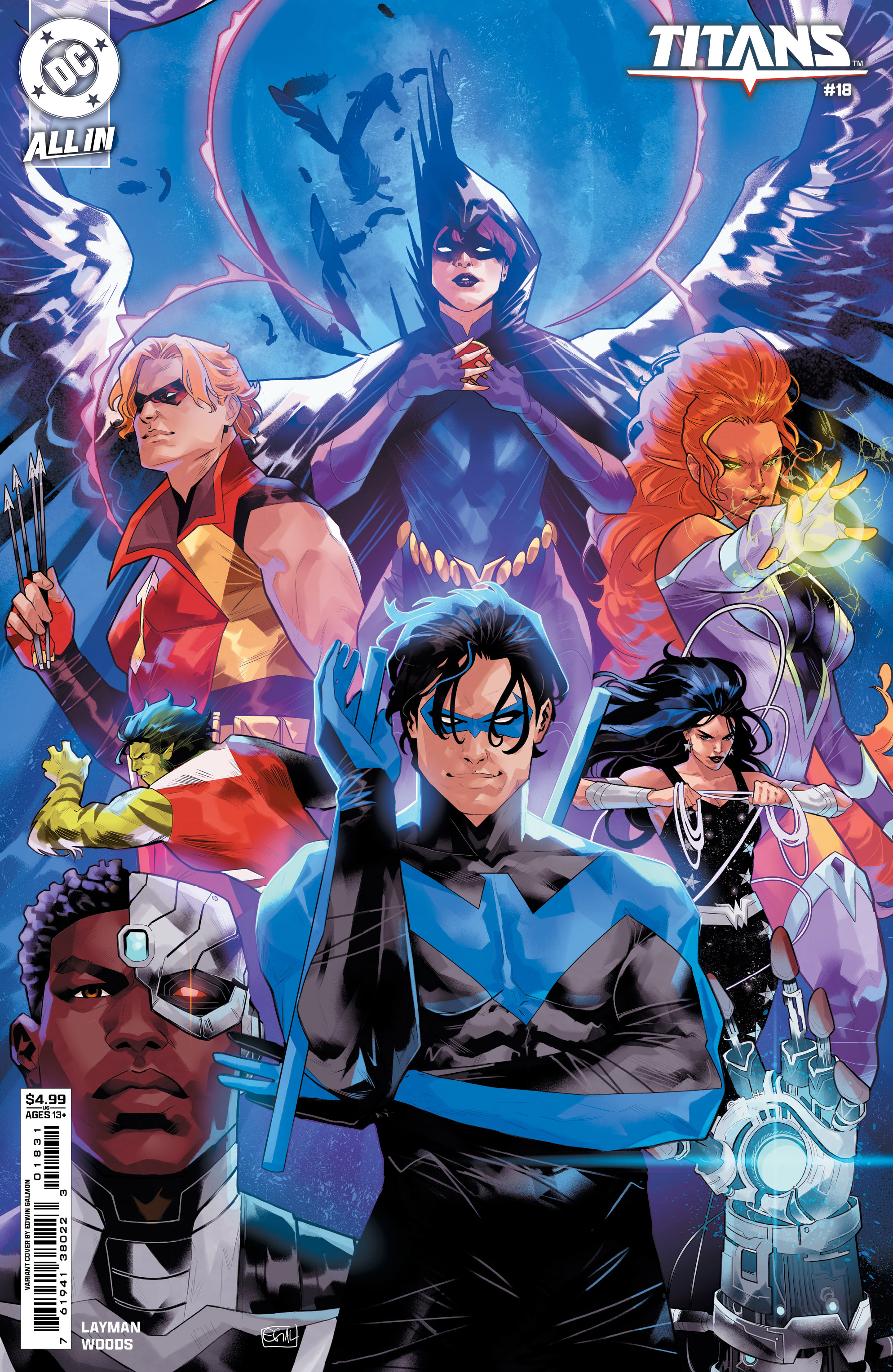 Titans #18 Cover B Edwin Galmon Card Stock Variant