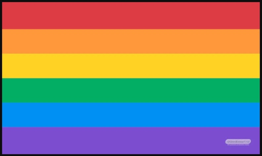 LGBTQ+ Pride Flag -Premium White-Stitched Playmat