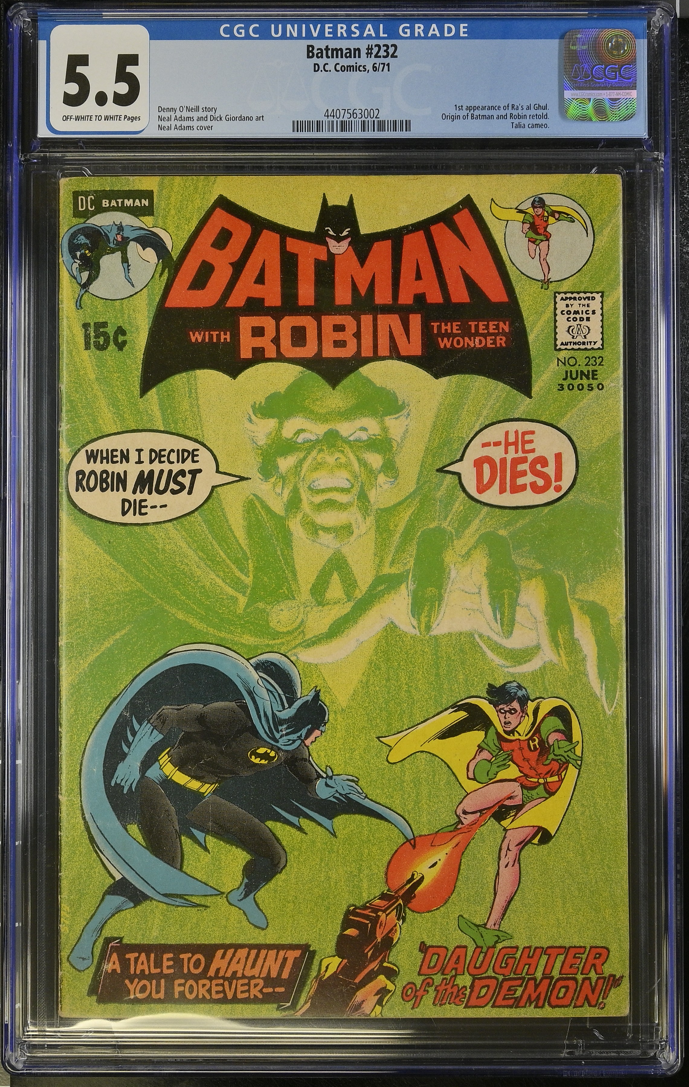 Batman #232 - Cgc Fn- 5.5