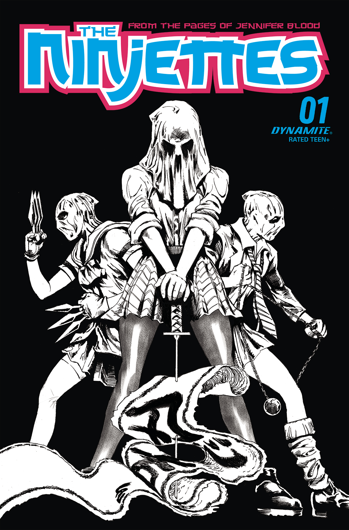 Ninjettes #1 Cover G 1 for 20 Incentive Lau Black & White (Of 5)