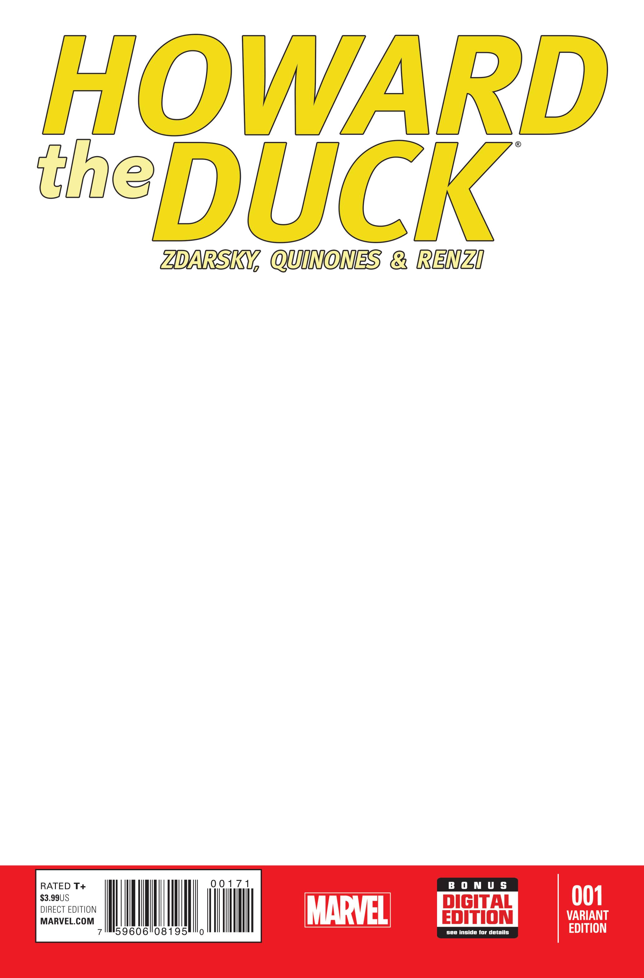 Howard the Duck #1 Blank Variant