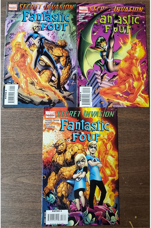 Secret Invasion Fantastic Four #1-3 (Marvel 2008) Set
