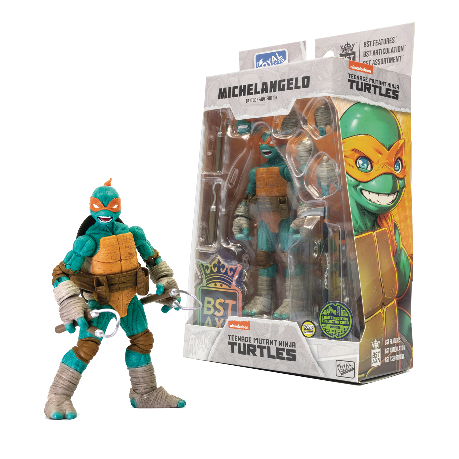 San Diego ComicCon 2023 Teenage Mutant Ninja Turtles Bst Axn Michelangelo Comic 5-Inch Action Figure