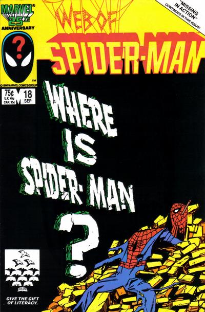 Web of Spider-Man #18 [Direct]-Very Fine (7.5 – 9) 1st Cameo Appearance of Eddie Brock