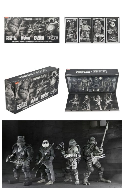 *Pre-Order* Universal Monsters X Teenage Mutant Ninja Turtles Black & White 4-Pack